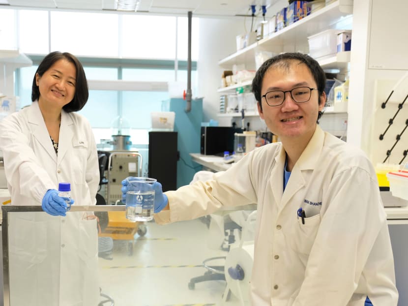 Members of the Nanyang Technological University research team include Dr Long Yi (left), senior lecturer at the School of Materials Science & Engineering, and PhD student Wang Shancheng. Members of the Nanyang Technological University research team include Dr Long Yi (left), senior lecturer at the School of Materials Science & Engineering, and PhD student Wang Shancheng.