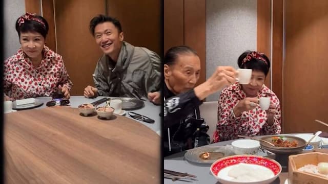 谢贤生前为庆祝谢霆锋45岁生日，与离婚30年前妻狄波拉罕见同框
