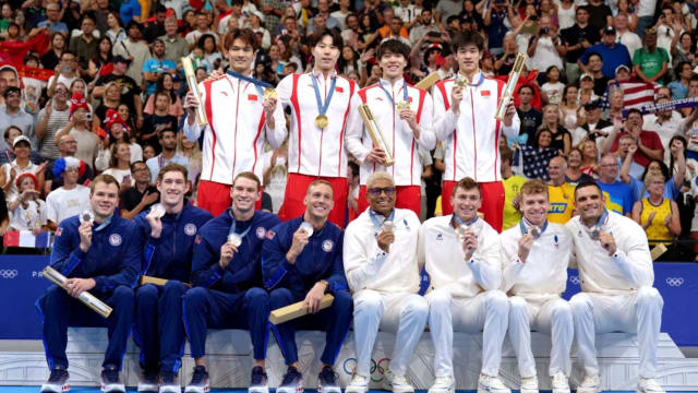 终结美国40年垄断 中国男团4X100米混合泳摘金