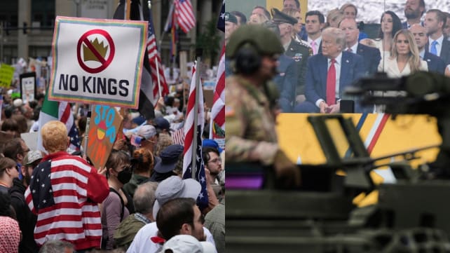 Commentary: From Trump’s parade to ‘No Kings’ protests, the clash over what makes America great has only just begun