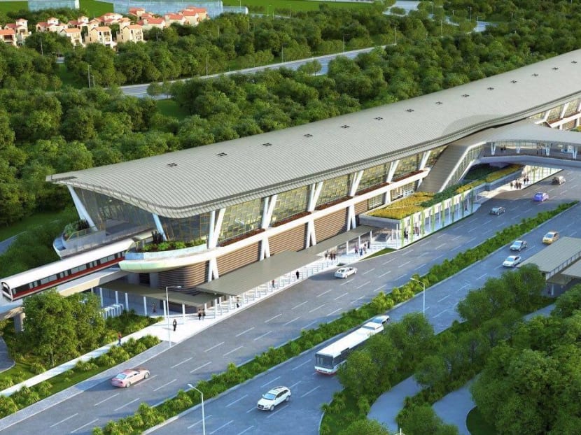 An artist impression of Canberra MRT station. Image: LTA