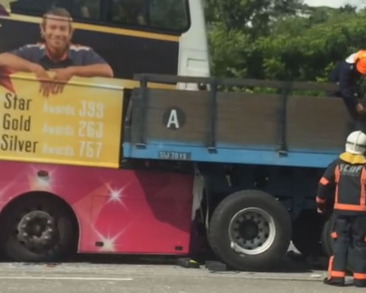 Collision on SLE involving SBS Transit bus injures four