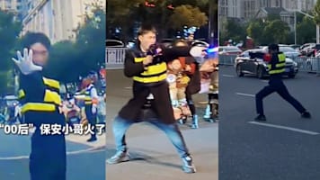 Parking Attendant In China, 18, Goes Viral For Turning Traffic Duty Into Dance Show