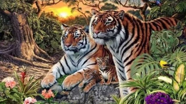 考你眼力：图中有几只老虎？