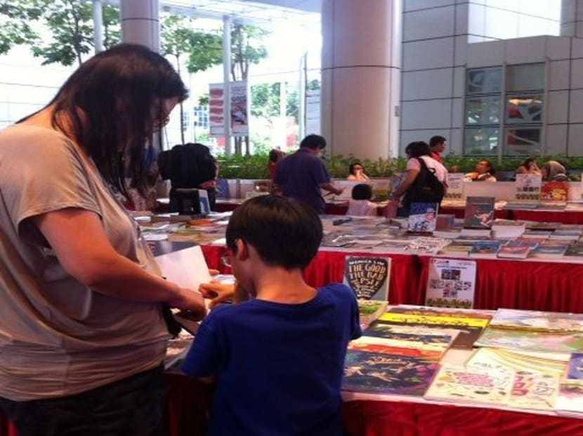 Families at the NTUC U Care Back to School Fair. Photo: Eileen Poh