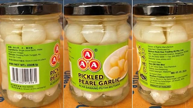 二氧化硫含量超标 食品局下令召回一款腌制蒜头