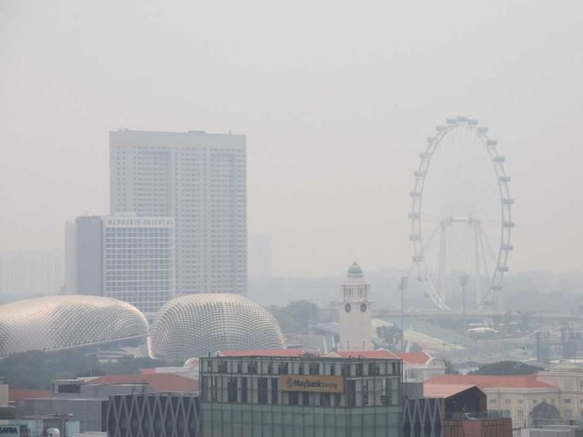 Downtown Singapore on Sept 13, 2019, the last time severe transboundary haze afflicted the region.