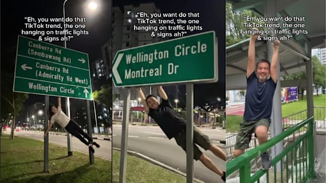 手挂交通灯视频风行 陆交局吁民众勿模仿