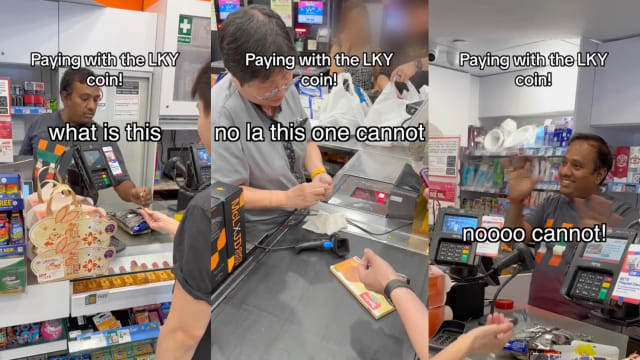 男子用李光耀百岁冥诞纪念币付款 店员懵圈
