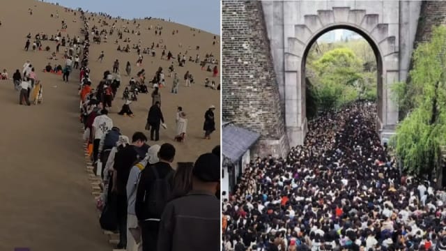 中国旅游城市五一出现“一亿人” 大江大漠都沦陷