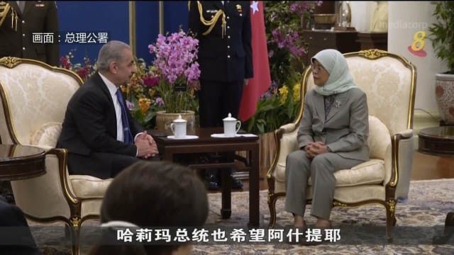 巴勒斯坦权力机构总理同哈莉玛总统和李总理会面