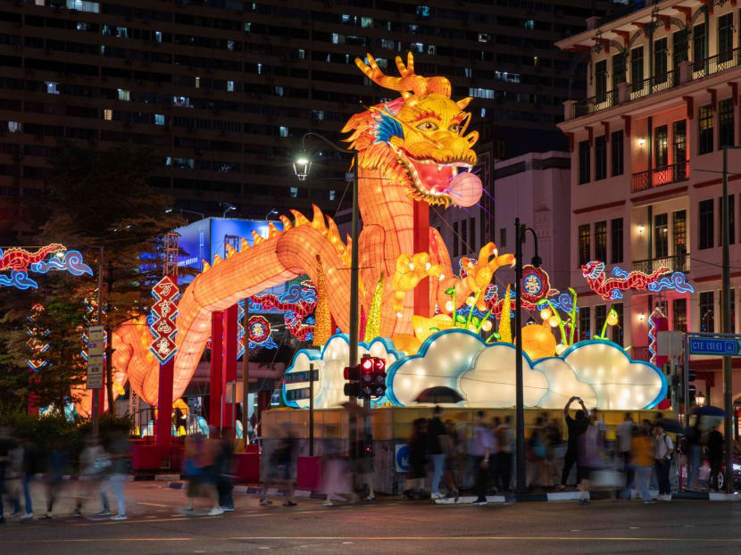 This year's centrepiece dragon lantern in Chinatown on Jan 19, 2024.