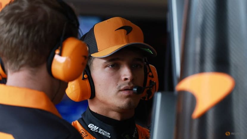 Norris leads Piastri in red-flagged first Baku practice