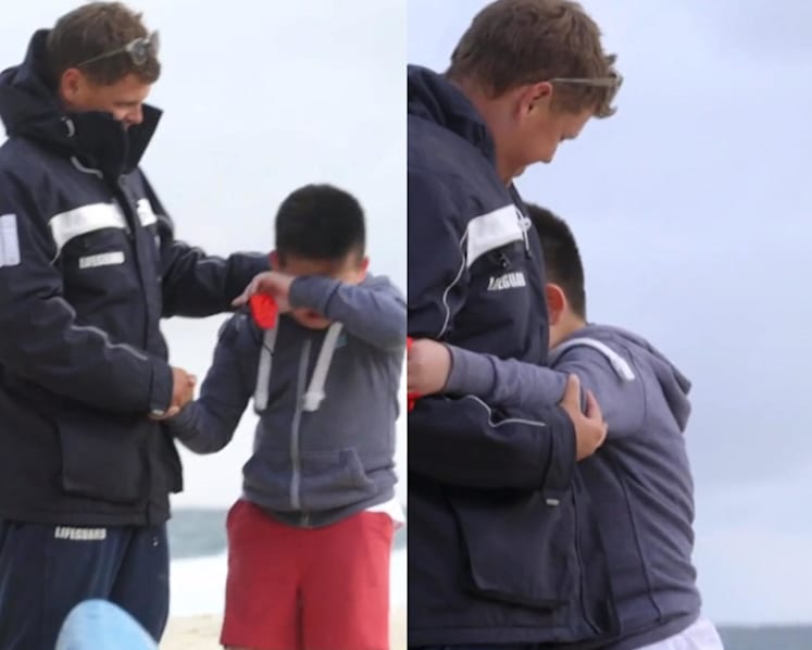 Young boy from Singapore cries after meeting lifeguard from Australian show Bondi Rescue