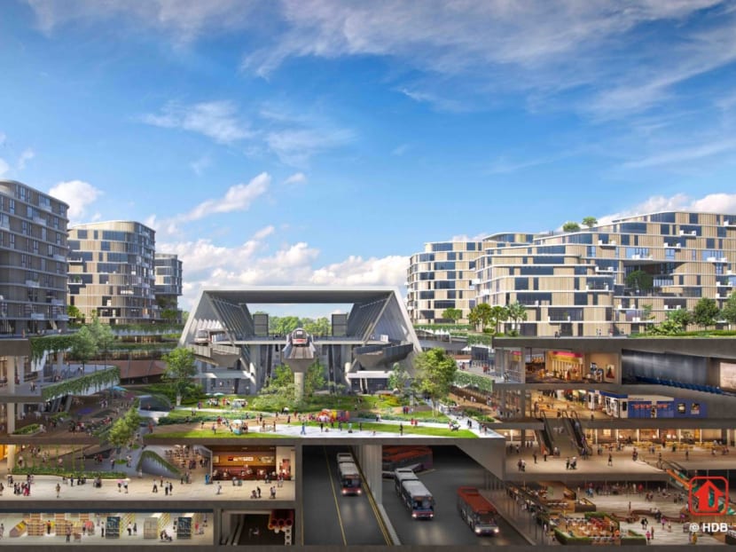 An artist's impression of how Tengah town will look like when completed.