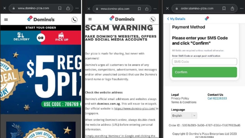 Police warn of new phishing scam using fake Domino's Pizza websites