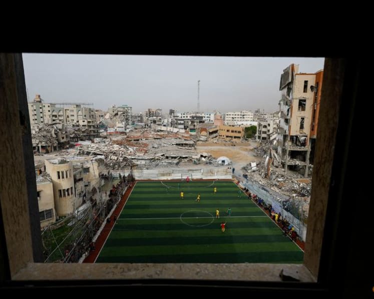Soccer returns to Gaza pitch scarred by war and loss