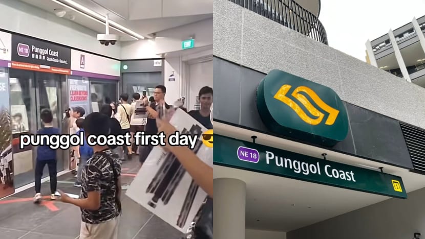 Excited Kids Cheer For Trains Arriving At New Punggol Coast MRT Station Excited Kids Cheer For Trains Arriving At New Punggol Coast MRT Station