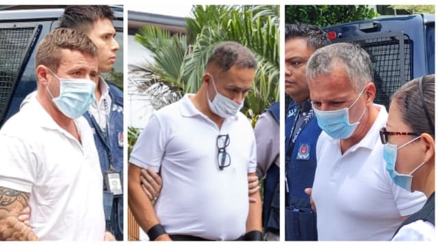 涉嫌武吉知马私宅连环破门盗窃 三被告回现场重组案情