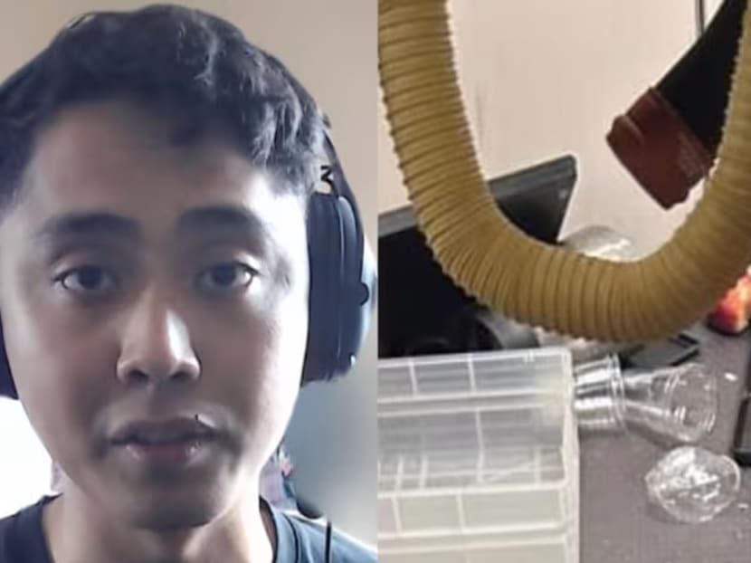 Dzafran Azmir, 28, a Malaysian student who was on board Singapore Airlines flight SQ321 talks to CNA over Zoom on May 22, 2024.