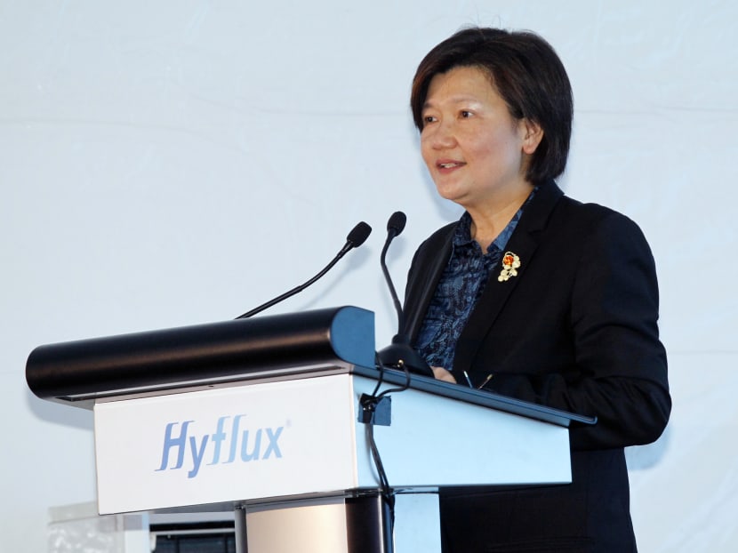 Hyflux founder Olivia Lum speaking at the opening ceremony of Singapore's second and largest desalination plant, Tuaspring Desalination Plant. Hyflux founder Olivia Lum speaking at the opening ceremony of Singapore's second and largest desalination plant, Tuaspring Desalination Plant.