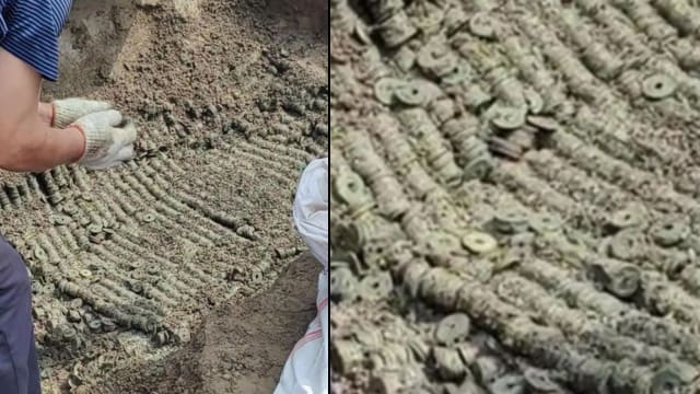 中国村民挖出大量古币 文物部：出自宋代
