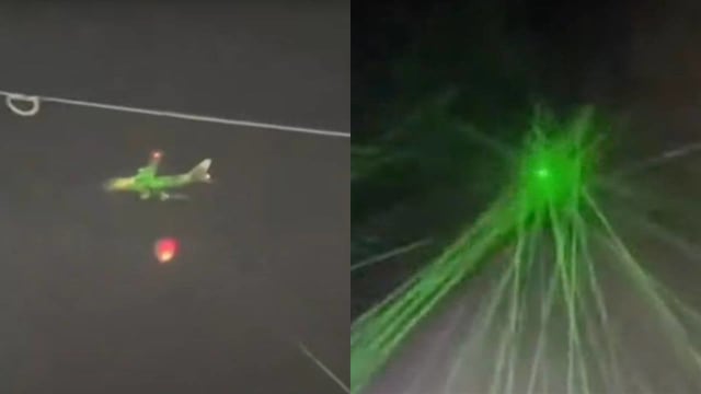 缺德民众用雷射笔狂照射 客机惨变“绿光刺猬”