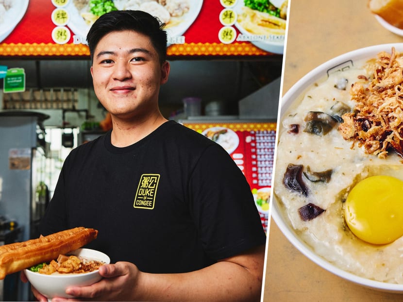 The 25-year-old uses fancy restaurant techniques to cook his congee.