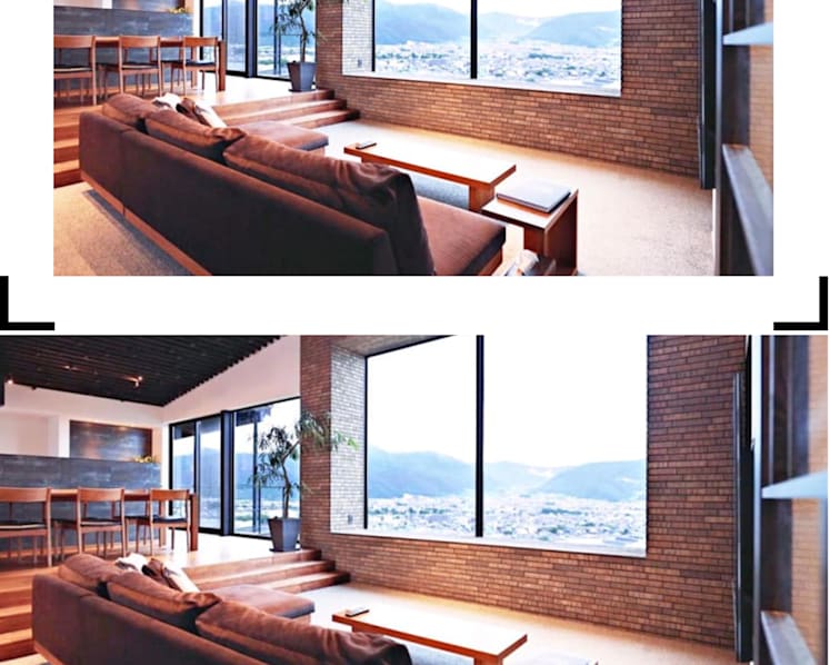 This two-building residence in Japan uses shadows and light to create a rhythm in the living spaces 