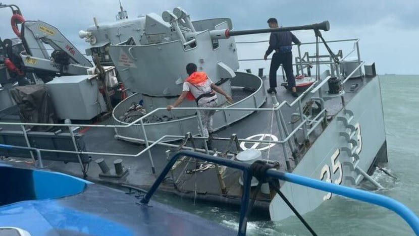 Salvage operations underway after Malaysia naval vessel sinks off coast of Johor, no injuries reported 