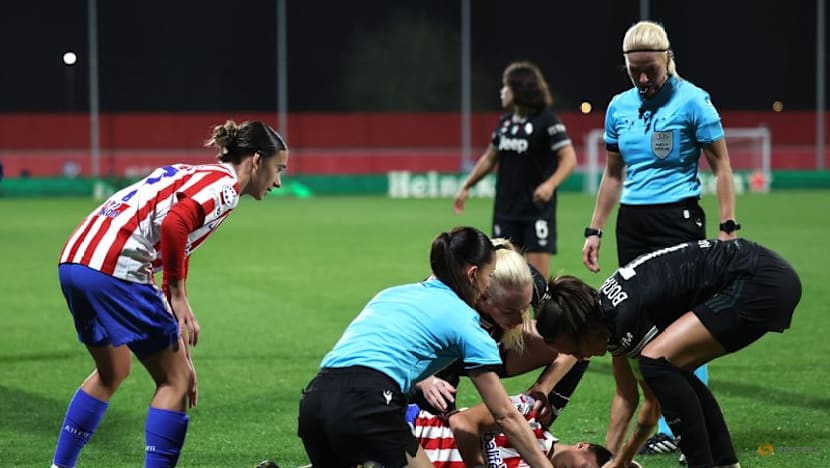 Collision leaves Atletico's Medina with head injury