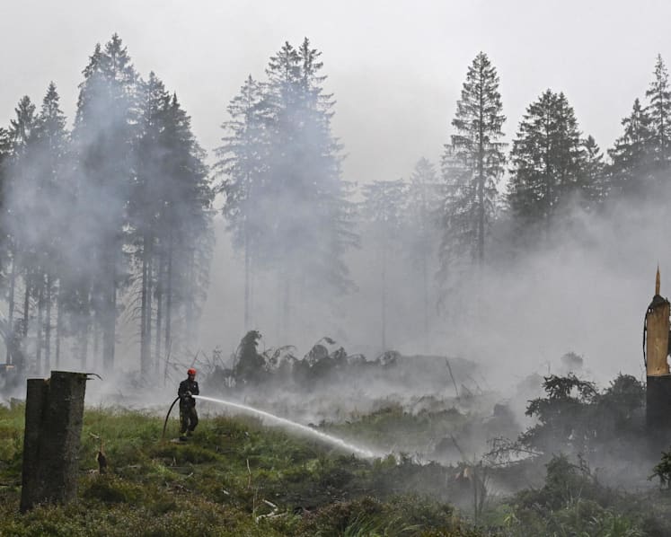 Firefighters in 'decisive' push to encircle Belgian wildfire