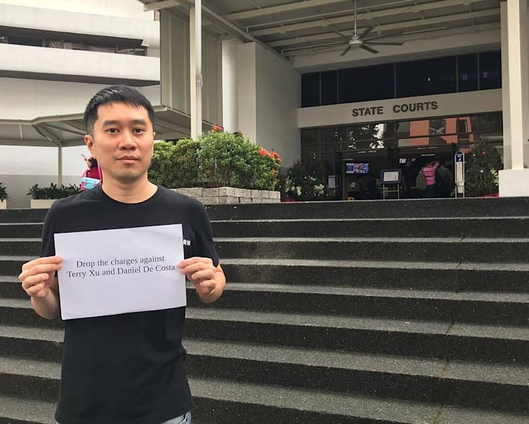 Jolovan Wham convicted over unlawful assembly outside court asking for Terry Xu's charges to be dropped