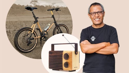 This product designer from an Indonesian village created an award-winning wooden radio and a bamboo bike