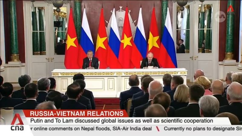 Vladimir Putin and To Lam hold talks on advancing bilateral trade and security ties