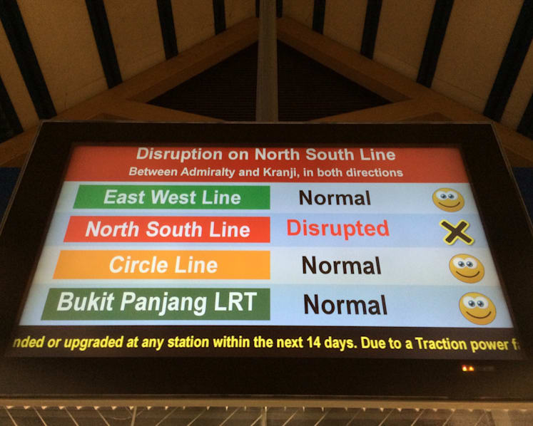 Train service between Admiralty and Kranji hit with hour-long disruption