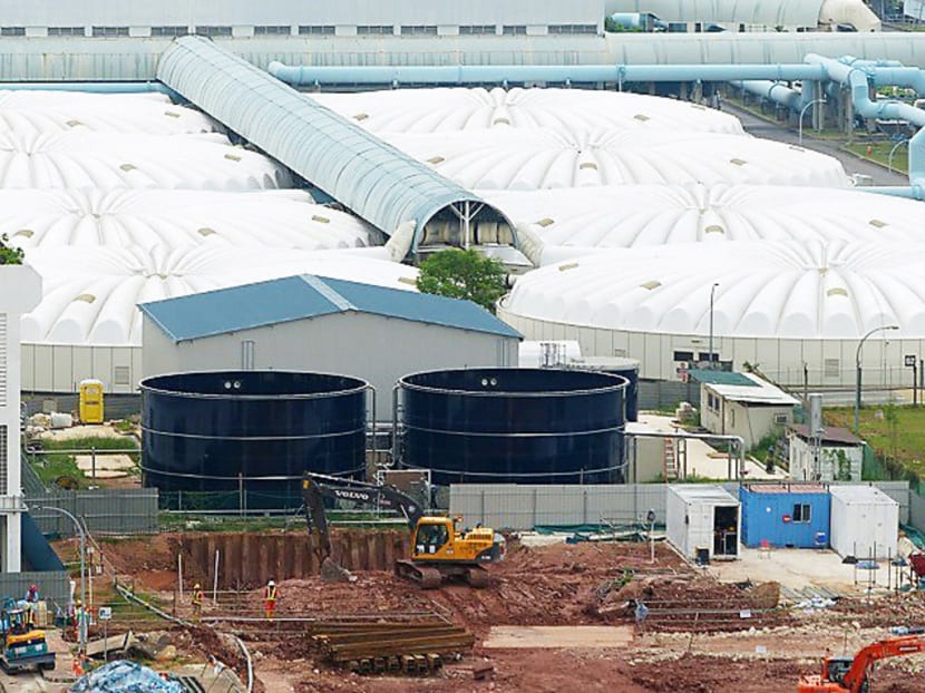 The codigestion plant, a collaboration between national water agency PUB and Anaergia Pte Ltd. It was to be completed by last September but is now expected to be completed by the end of the year. Photo: Structura Construction