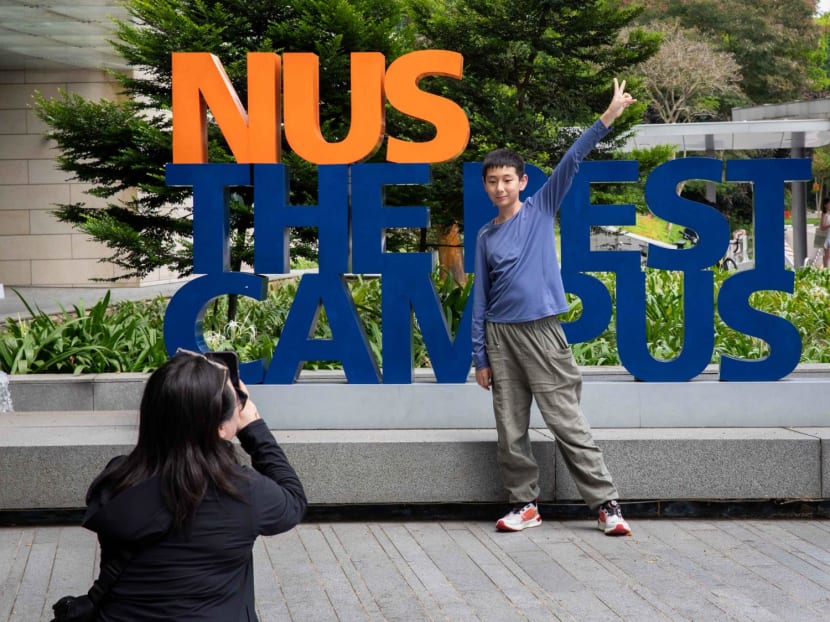 Tourists taking photos at University Town in National University of Singapore (NUS) on Jan 31, 2024. Tourists taking photos at University Town in National University of Singapore (NUS) on Jan 31, 2024.
