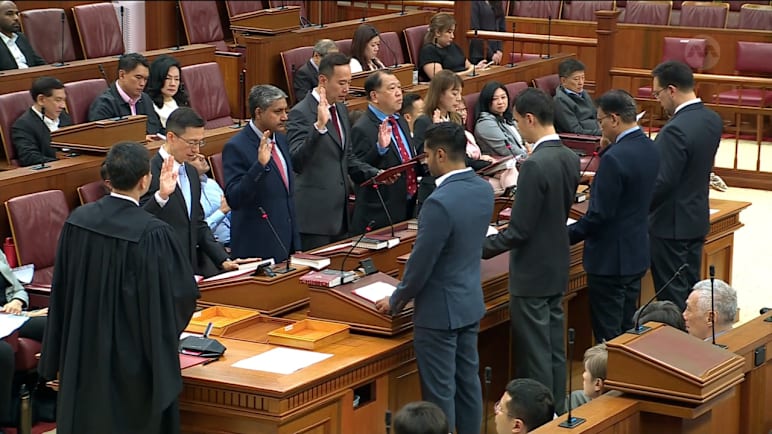 Swearing-in of NMPs in parliament