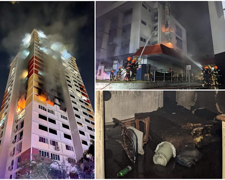 Fires at 3 separate public housing blocks overnight; 3 people taken to hospital