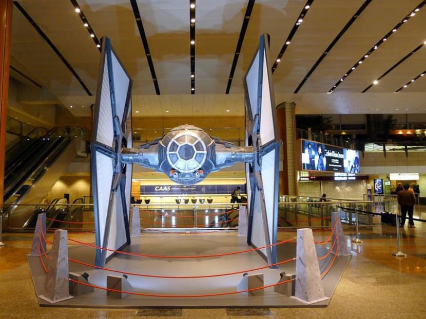 Star Wars plane, starfighters land at Changi Airport