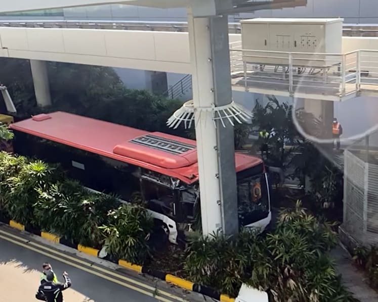 3 taken to hospital after SBS Transit bus accident at Changi Airport Terminal 3