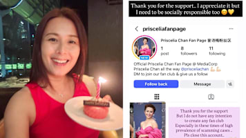 Priscelia Chan Requests Unofficial Fan Page To Shut Down Amid Scam Concerns, Gets Blocked By The Account Instead