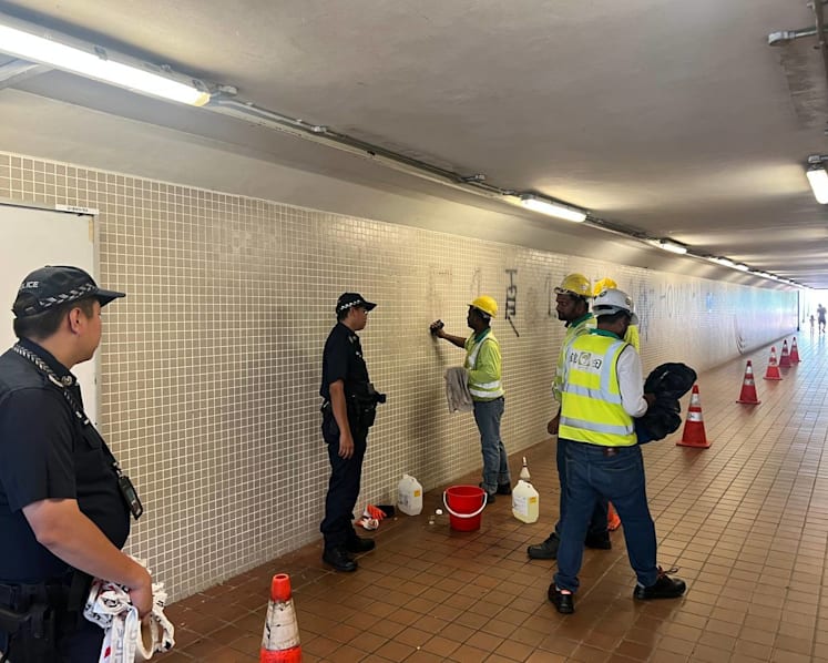 Graffiti found on wall of Buona Vista MRT underpass; police investigations ongoing