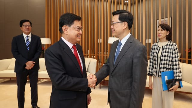 王瑞杰同李家超会面 重申新加坡香港密切的长期关系