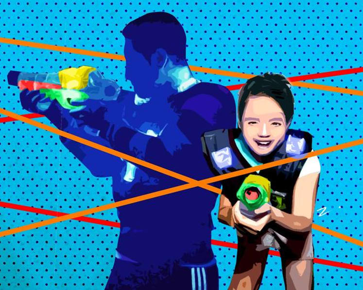 What are the life lessons to be learned while playing laser tag with your children?