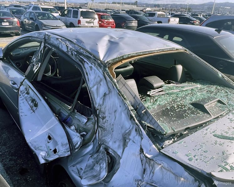 United Airlines plane loses wheel over San Francisco airport, debris damages cars