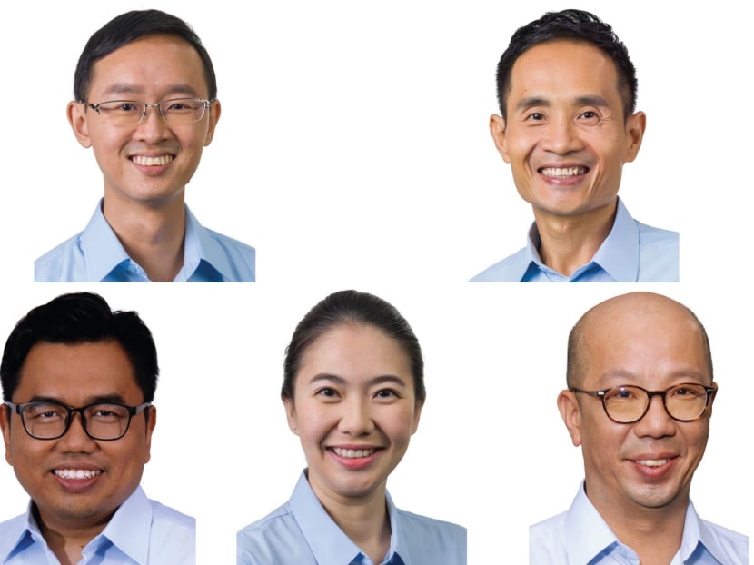 Clockwise from top left: Mr Nathaniel Koh, Mr Kenneth Foo Seck Guan, Mr Terence Tan, Ms Tan Chen Chen and Mr Fadli Fawzi.