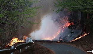 Wildfires spread towards northern Japan town