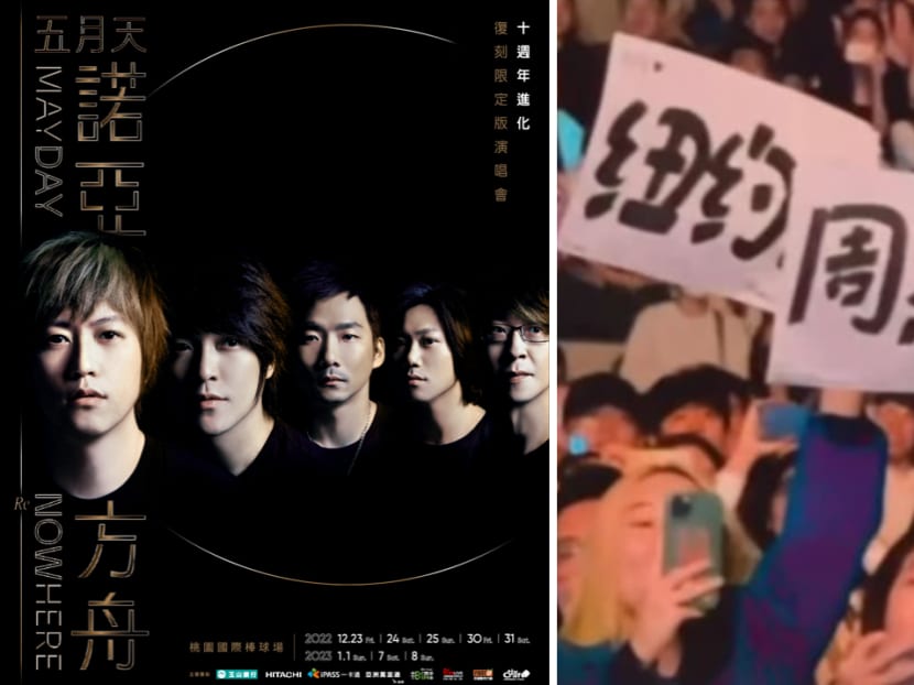 Woman Raises Banner For Jay Chou At Mayday's Concert